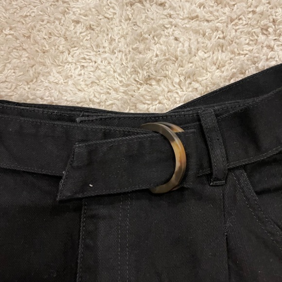 SOLD -Free People We The Free Black Denim Skirt Belted Black - Picture 3 of 5